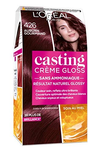 L'ORÉAL PARIS - Półtrwała farba do włosów - Ultra błyszczący i naturalny kolor - bez amoniaku - Casting Cream Gloss - odcień : Auburn Gourmand (426)