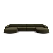 Narożniki - Zielona aksamitna sofa narożna (w kształcie litery U) Jodie - Micadoni Home - miniaturka - grafika 1