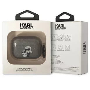 Karl Lagerfeld KLAPHNKCTGK Airpods Pro cover czarny/black Gliter Karl&Choupette - Akcesoria do słuchawek - miniaturka - grafika 3
