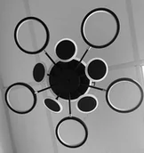 Lampy sufitowe - LED pendant light BALTIK GAISMA, 2 x 101W, 3000-6500K, 12120 lm, dimmable, o77xh8cm, with remote control - miniaturka - grafika 1