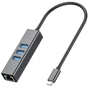 Huby USB - Reagle Karta Sieciowa Hub USB-C 3.1 GIGABIT LAN RJ45 1GB - miniaturka - grafika 1