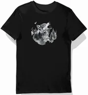 Koszulki męskie - Koszulka męska czarna z nadrukiem wilka w szarym lesie XXL - miniaturka - grafika 1