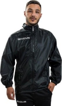 Kurtka Przeciwdeszczowa Sportowa Piłkarska Givova Basico Czarna r M