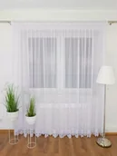 Firany - FIRANA GOTOWA Z SIATECZKI FIRANKA Z GIPIURĄ DO SALONU 500X250 BIAŁA TAŚMA - miniaturka - grafika 1