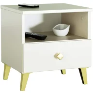 Szafki nocne - Szafka nocna glamour ze złotymi nóżkami kaszmir M8-P84 - miniaturka - grafika 1
