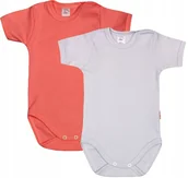 Body dla niemowląt - Body KR GŁADKIE 2PAK Popiel RÓŻ r 68 KLEKLE - miniaturka - grafika 1