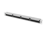 Pozostałe akcesoria sieciowe - Patch panel 24x port 1U LANBERG do szafy RACK 19" KAT.6A szary - miniaturka - grafika 1