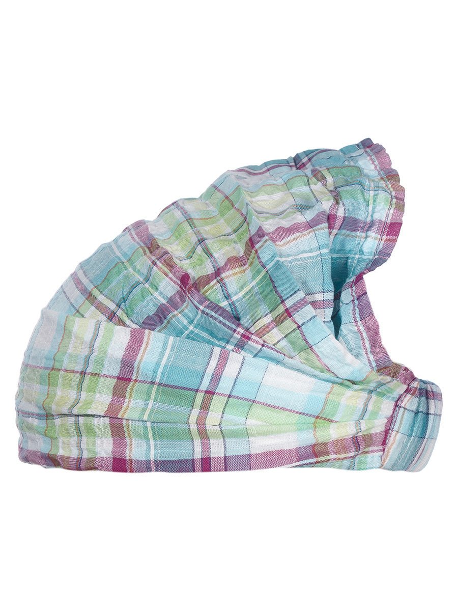 Dziewczęca opaska letnia w niebieską kratkę Doll r.57