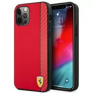 Etui i futerały do telefonów - Ferrari FESAXHCP12MRE iPhone 12/12 Pro 6,1" czerwony/red hardcase On Track Carbon Stripe - miniaturka - grafika 1