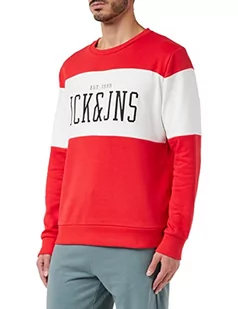 Jack&Jones Męska bluza JJCEMB Sweat Crew Neck, True Red, L, czerwony (True Red), L - Bluzy męskie - miniaturka - grafika 1