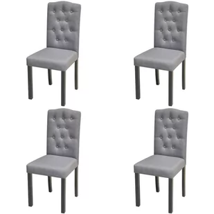 vidaXL 4 krzesa do jadalni obite tkanin, ciemnoszare - Krzesła - miniaturka - grafika 1