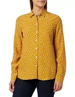 Bluzki damskie - Seidensticker Damska bluzka - modna bluzka - Regular Fit - kołnierz koszuli - długi rękaw - 100% wiskoza, żółty musztardowy, 46 - miniaturka - grafika 1