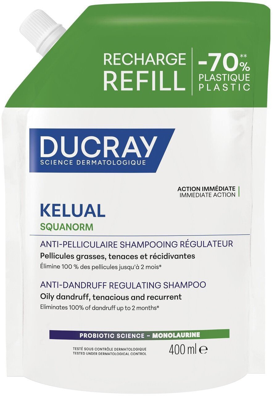 Ducray, Kelual Squanorm, Hair Treatment Shampoo, Anti-Dandruff, For Scalp With Oily Dandruf, Refill, 400 ml Unisex