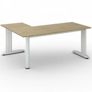 B2B Partner Biurko Flexible L 1800 x 1400 mm, dąb naturalny 468281 - Stoły i stoliki do biura - miniaturka - grafika 1