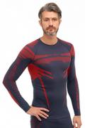 Bluzy sportowe męskie - Bluza termoaktywna męska Brubeck Dry LS15700 granat/czerwony - miniaturka - grafika 1