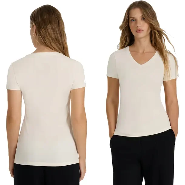 Koszulka Damska 4F T-shirt Bluzka Bawełniana Dekolt w Serek F2969-12S-M