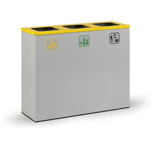 B2B Partner Wewnętrzny kosz do segregacji śmieci, 3x 37 l, szary 177237 - Kosze biurowe - miniaturka - grafika 1