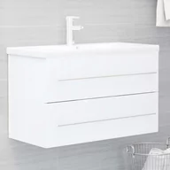 Meble łazienkowe - VidaXL Lumarko Szafka pod umywalkę, biała, 80x38,5x48 cm, płyta wiórowa 804701 VidaXL - miniaturka - grafika 1