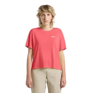 Koszulki i topy damskie - Damski top Jack Wolfskin VONNAN CROP T W sunset coral - XS - miniaturka - grafika 1