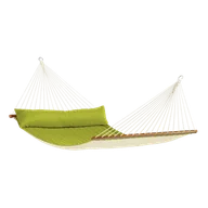 Hamaki - La Siesta Hamak dwuosobowy NQR14 z drążkiem Alabama R140-2, zielony - miniaturka - grafika 1