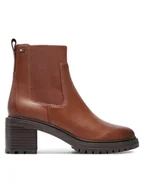 Botki damskie - Tommy Hilfiger Sztyblety FW0FW08163 Brązowy - miniaturka - grafika 1