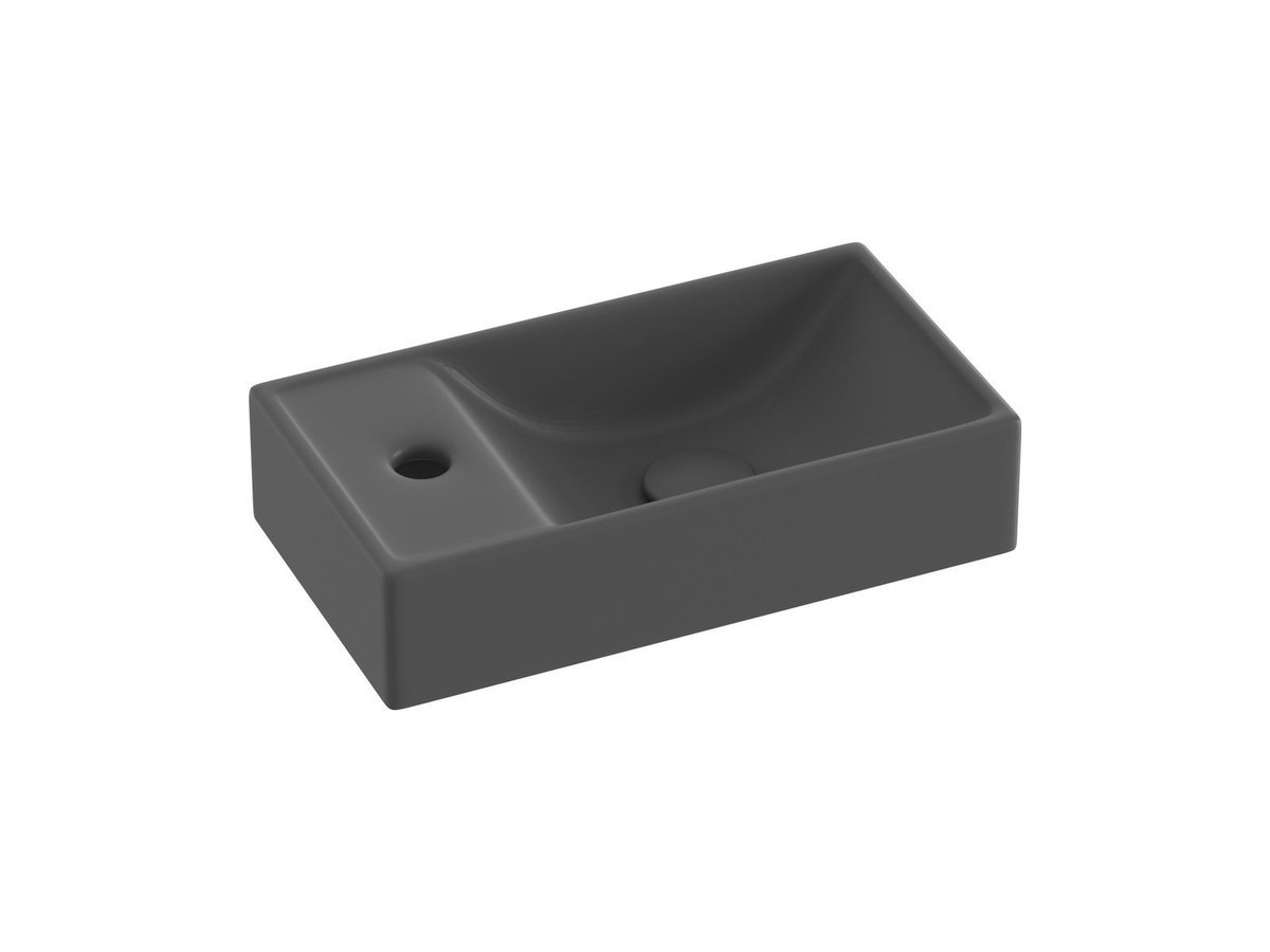 Ravak Prostokątna umywalka ceramiczna Veda 400 Slim Wall L antracyt 1szt