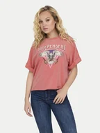 Koszulki i topy damskie - ONLY T-Shirt Lucy 15316637 Różowy Regular Fit - miniaturka - grafika 1