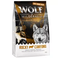 Sucha karma dla psów - Wolf of Wilderness "Rocky Canyons", wołowina z wolnego wybiegu - bez zbóż - 1 kg - miniaturka - grafika 1