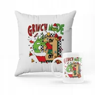 Gadżety dla niej i dla niego - ZESTAW PODUSZKA + KUBEK Grinch święta + IMIĘ - miniaturka - grafika 1
