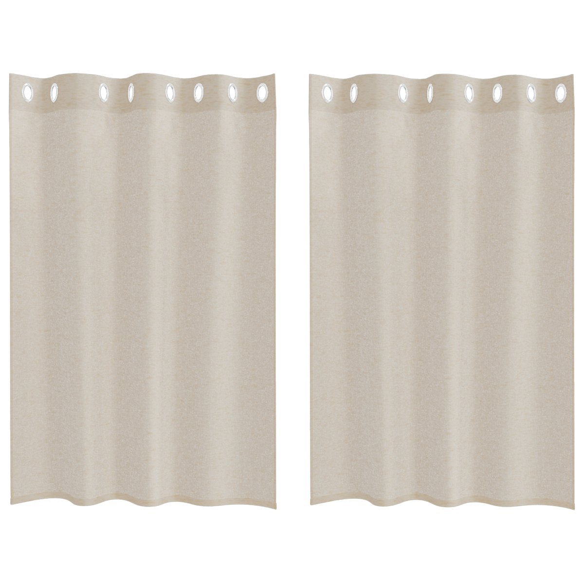 vidaXL Zasłony z zasłonami 2 pcs Piasek 140 x 140 cm Poliester
