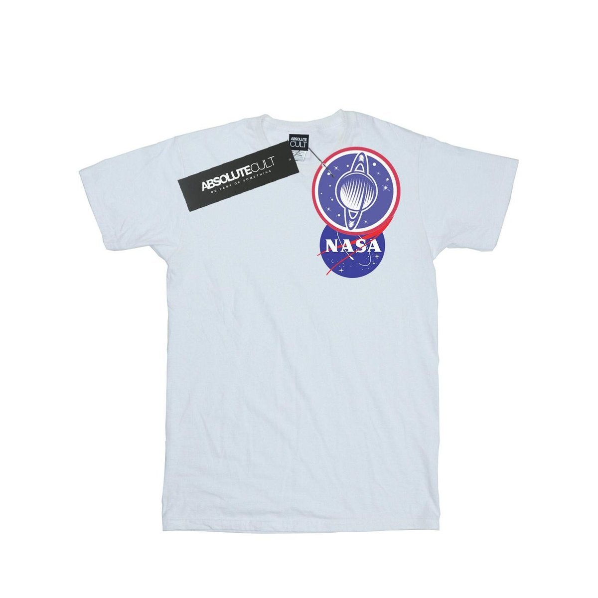 NASA Męska Koszulka Z Klasycznym Logo Insignia Na Piersi (3XL / Ciepły Biały)