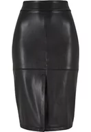 Spódnice - Urban Classics Ladies Synthetic Leather Pencil Skirt damska spódnica średniej długości czarna basics, czarny, XL - miniaturka - grafika 1
