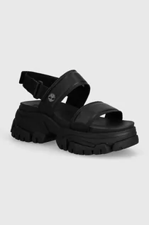 Sandały damskie - Timberland sandały skórzane Adley Way Sandal damskie kolor czarny TB0A5URZ0151 - grafika 1