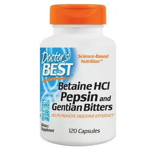DOCTOR'S BEST DOCTOR'S BEST Betaine HCl Pepsin&Gentian Bitters 120caps - Witaminy i minerały - miniaturka - grafika 1