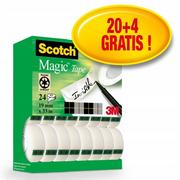 Taśmy klejące - Scotch 3M Taśma biurowa Magic (8-1933R24TPR), matowa, 19mm, 33m, 20szt., 4 rolek GRATIS 3M-UU009012541 - miniaturka - grafika 1