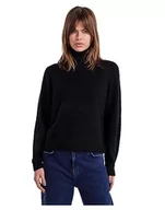 Swetry damskie - PIECES Damski sweter z golfem PCJULIANA, czarny, M - miniaturka - grafika 1