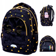 Plecaki - Plecak Trzykomorowy Fluffy Kitty Black Kotek Czarny 20l Astrabag - miniaturka - grafika 1