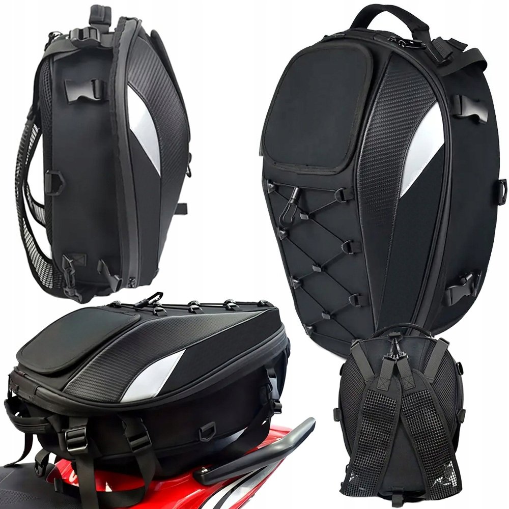 Plecak Na Motor Motocyklowy Kask Wodoodporny Torba Sakwa Siedzenie 2W1