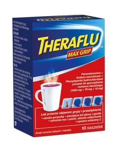 GlaxoSmithKline CONSUMER HEAL.POLSKA THERAFLU MAX GRIP 10 sasz 4632373 - Przeziębienie i grypa - miniaturka - grafika 1