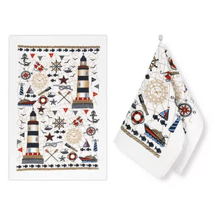 Bellatex Ścierka kuchenna Morze niebieski, 40 x 60 cm, zestaw 2 szt. - Ściereczki, gąbki, czyściki - miniaturka - grafika 1