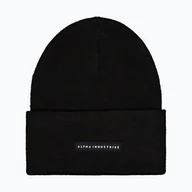 Czapki damskie - Czapka Alpha Industries Rubber Logo Beanie black WYSYŁKA W 24H 30 DNI NA ZWROT - miniaturka - grafika 1