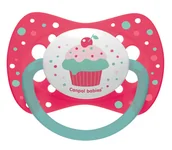 Smoczki uspokajające - Canpol babies Canpol Smoczek silikonowy symetryczny Cupcake 0-6 m-cy : Kolor - Różowy - miniaturka - grafika 1