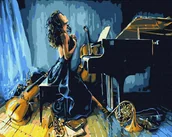 Malowanie po numerach - Artnapi 40x50cm Obraz Do Malowania Po Numerach Na Drewnianej Ramie - Energia muzyki - miniaturka - grafika 1