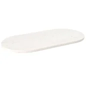 Meble modułowe i akcesoria - vidaXL Blat stołu, biały, 110x55x2,5 cm, lite drewno sosnowe, owalny - miniaturka - grafika 1
