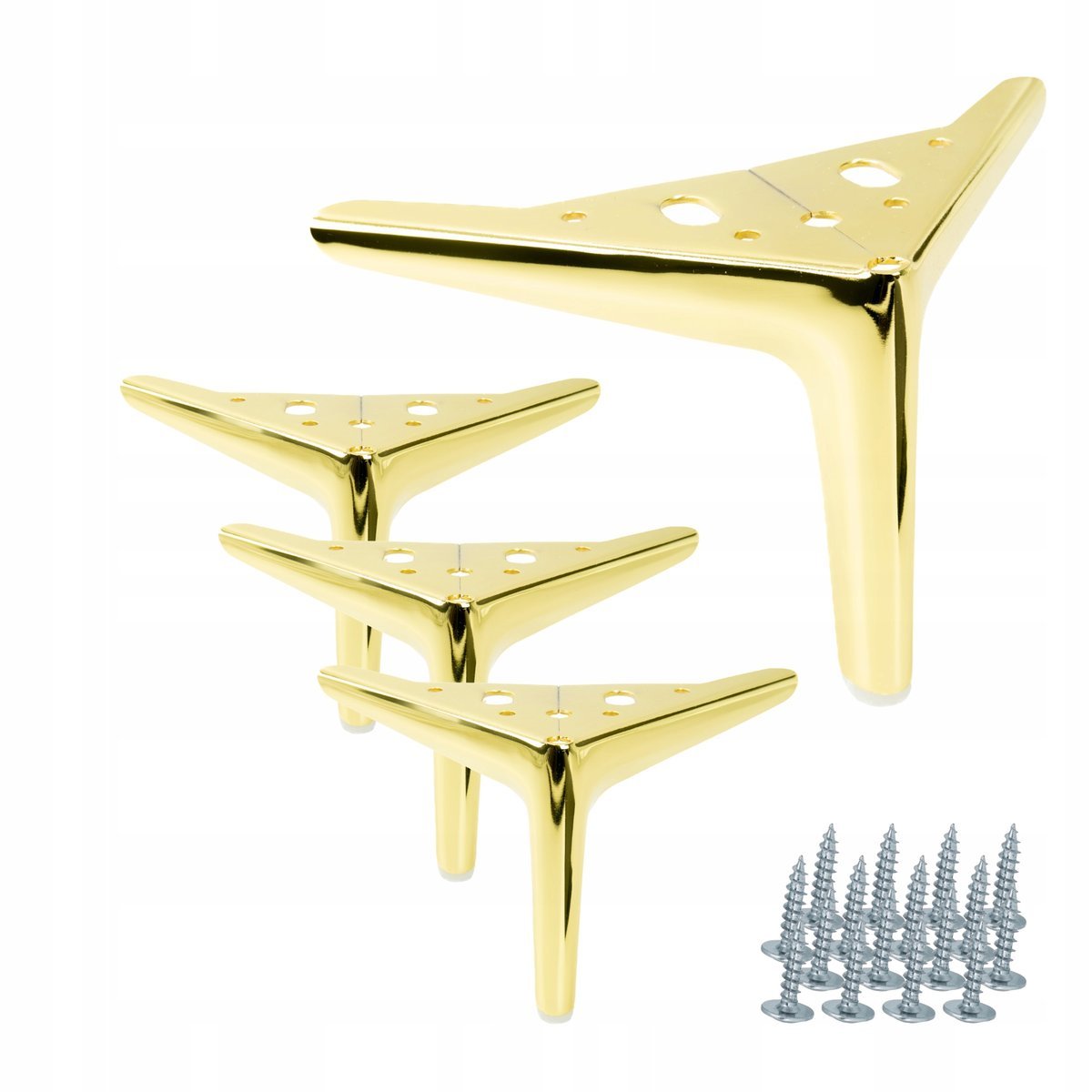 Zestaw 4 sztuk noga meblowa Kotwica Elegant złoty połysk nóżka 12 cm