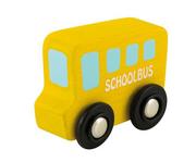 Samochody i pojazdy dla dzieci - Sevi, Drewniany samochód do kolejki dla dzieci, Autobus, żółty, 7 cm - miniaturka - grafika 1