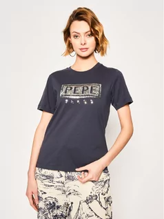 Koszulki i topy damskie - Pepe Jeans T-Shirt Charis PL504443 Granatowy Regular Fit - grafika 1