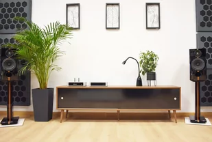 Drewniana Szafka Rtv W Stylu Retro Sonorous  Rtra-180-Vic-Blk  Szerokość 180Cm - Szafki RTV - miniaturka - grafika 1