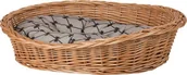 Legowiska dla kotów - WickerPL Owalne wiklinowe legowisko dla zwierząt z obniżonym brzegiem 80x60 H26 cm - miniaturka - grafika 1