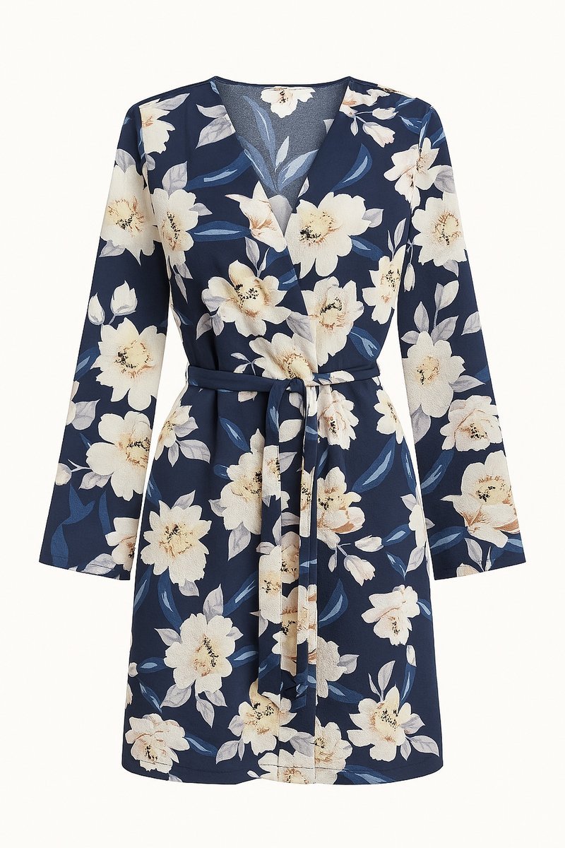 Sukienka ONLY kopertowa w kwiaty 34 night sky/audrina fl NOWA